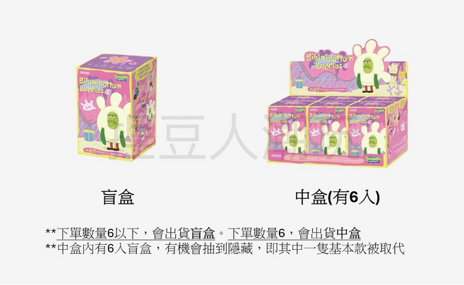 Popmart 泡泡瑪特 海綿寶寶 比奇堡的居民們 搞怪毛絨 第二彈 盲盒掛件, 1個, 盲盒/中盒（全新未拆，中盒數量下6）,台灣現貨｜1天內出, 盲盒