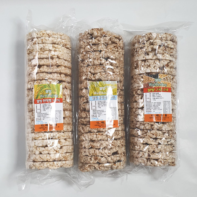 다래유통 웰빙현미뻥10개 + 웰빙7곡스낵5개 + 웰빙통밀뻥5 혼합(무료배송), 1개
