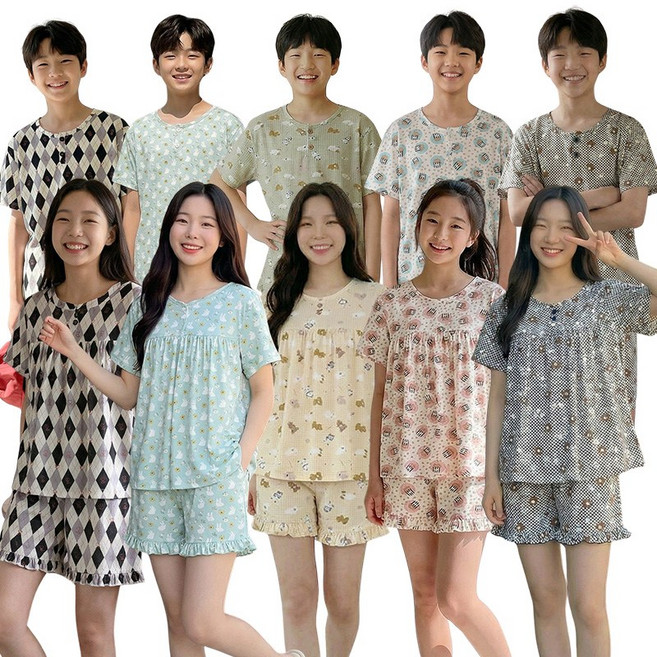 시원한 주니어 냉감상하세트 / 주니어 잠옷 / 홈웨어