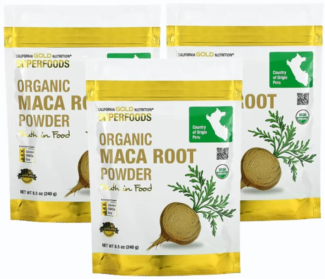 캘리포니아골드뉴트리션 슈퍼푸드 유기농 마카 뿌리 분말 240g(8.5oz), 3개 - 쿠팡