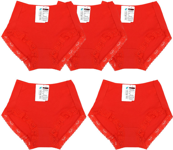 아이보리7 고급텐셀 삼각 데일리 스판 레이스텐셀팬티 5종세트 930412345EA