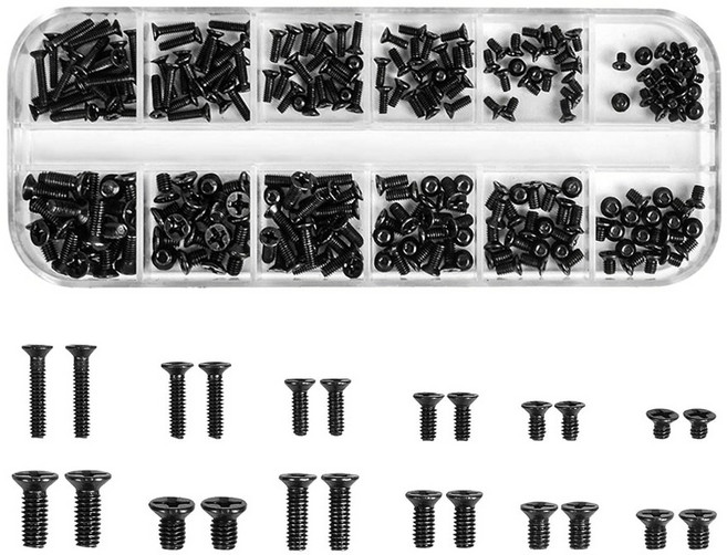 JK 컴퓨터 나사 240종 세트 노트북 게임기 패드 하드디스크 SSD 키보드 마우스 쿨링팬 조립, 1세트
