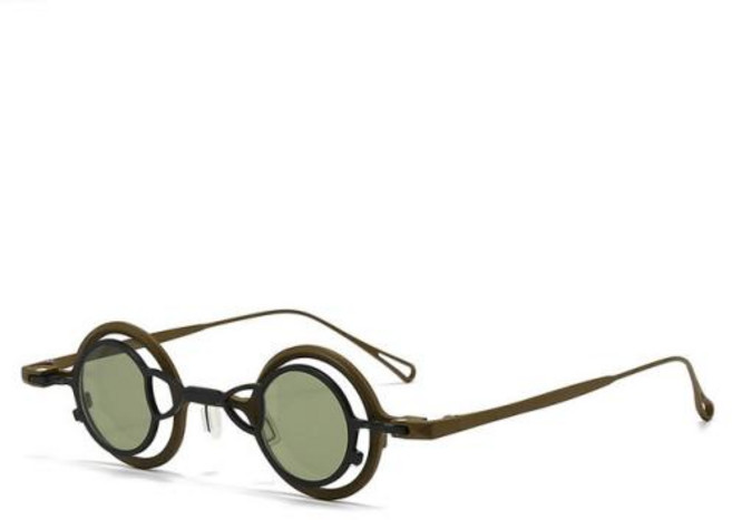 티타늄 마그네틱 안경테 남녀공용 빈티지 안경 선글라스 럭셔리 클립 초경량 RG0105T 라운드 디자이너, 없음, 1개