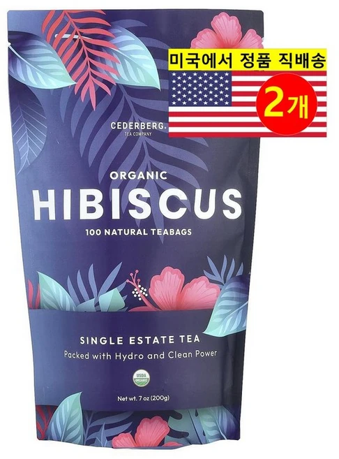 Cederberg Tea Co 오가닉 히비스커스 허브 티 무카페인 100개입 200g 1개, 2개 - 쿠팡