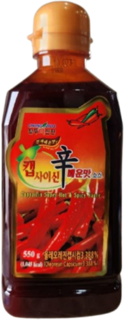 청우 더진한 캡사이신 매운맛 소스, 550g, 1개