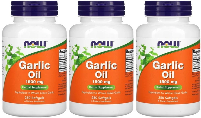 [2+1] Now Foods 나우푸드 갈릭 오일 1500mg 250정 마늘오일 마늘유 Garlic Oil 소프트젤 3개 - 쿠팡