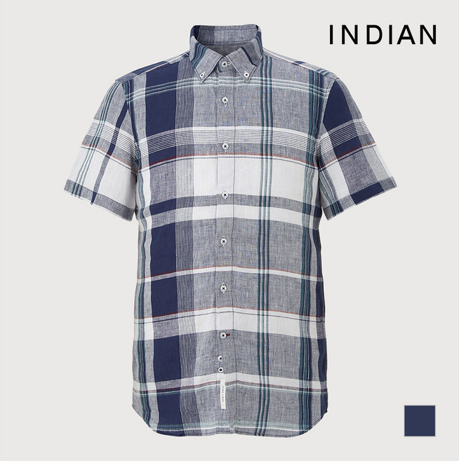 [INDIAN] 린넨 멀티 빅체크 셔츠_ MIUNSXM4161