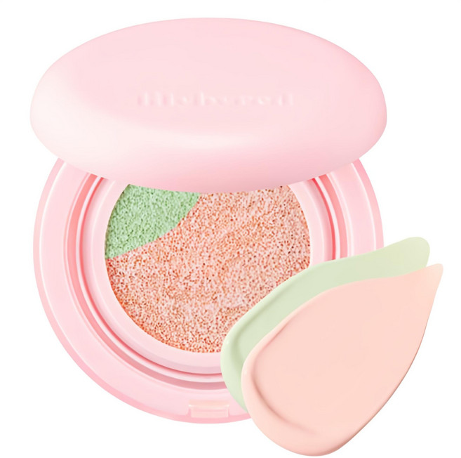 릴리바이레드 듀얼 라이트 톤업 쿠션 파운데이션 12g, 피치 그린, 1개