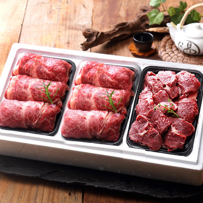 [푸토리] [名品]횡성한우 구이선물세트 1.8kg(등심 1.2kg+안심 600g) [1등급이상], 1개