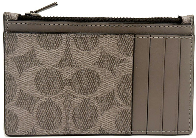 COACH 經典 Signature 帆布拉鍊零錢包卡夾