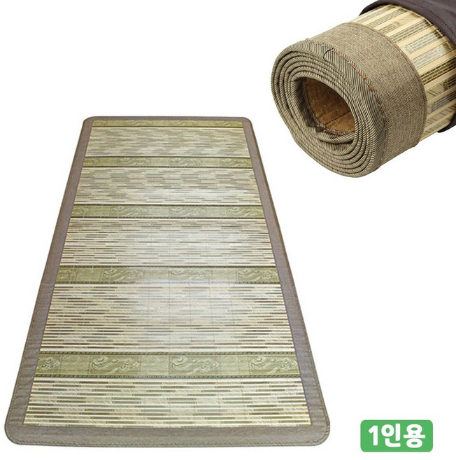 1인용 압축투톤 패턴 대자리 ( 침대 대자리 싱글 쿨매트 여름자리 카페트 러그 통풍시트 캠핑 차박 피크닉 매트 )