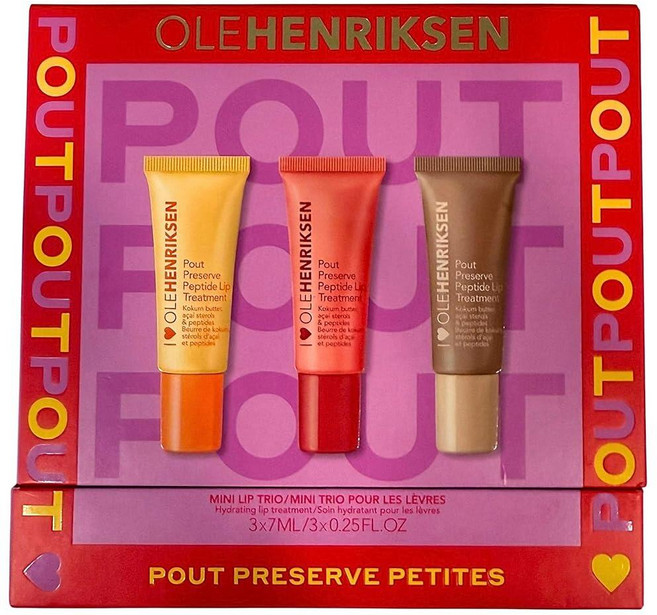 Oe Henriksen Pout Preserve Petites 립 트리오 - 시트러스 선샤인 딸기 셔벗 크림 브륄레 미니 펩타이드 립 트리트먼트 - 7.6 x 0.7(0.2, Oe Henriksen Pout Preserve Pet