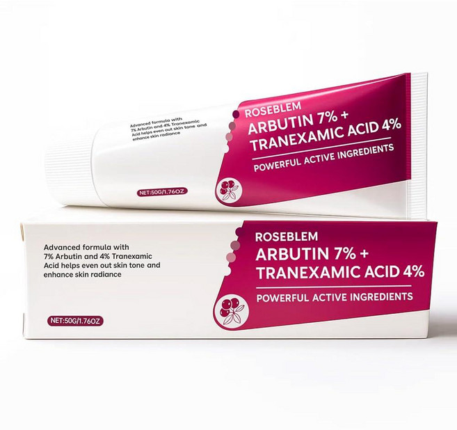 Roseblem Arbutin 7% + 트라넥삼산 4% 페이스 크림 다크 스팟 및 고르지 않은 피부 톤용 - 수분 공급 자극 없음 민감한 피부에 안전함 49.9g(1.75