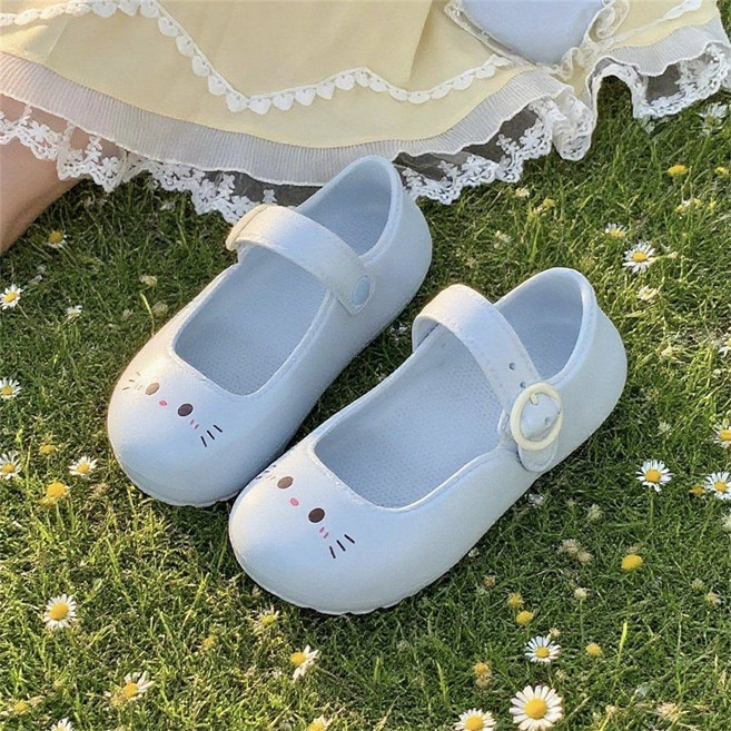 고양이 메리제인 젤리구두 여성 여름 5컬러 PVC 레인슈즈