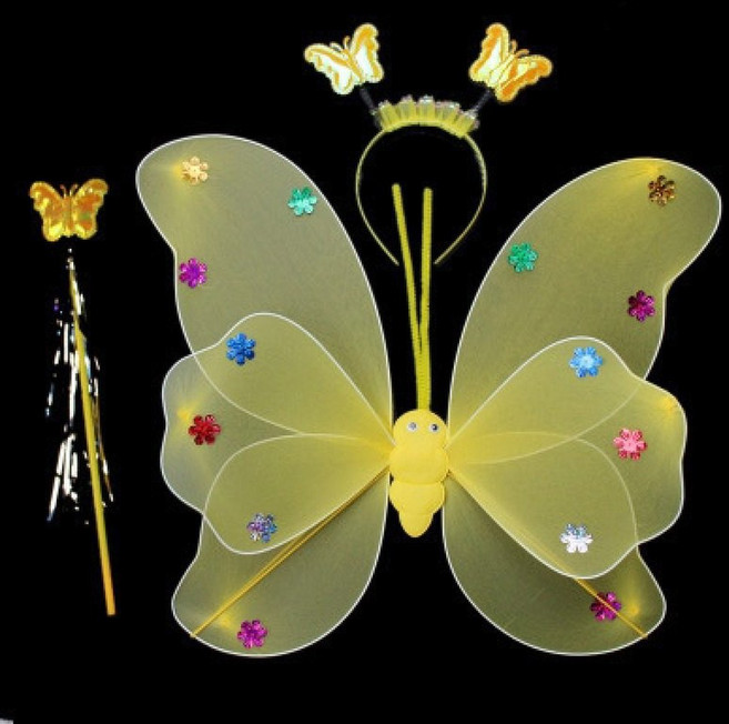 LED 라이트 천사 날개 및 튤 스커트 원피스 세트 나비 공주 할로윈 생일 파티 의상 코스튬