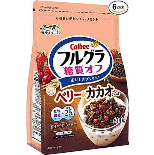 갈비 풀 구라 당질 오프 베리&카카오 테이스트 600g× 6포대, 600g