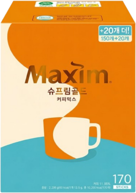 맥심 슈프림골드 커피믹스, 13.5g, 170개입, 1박스