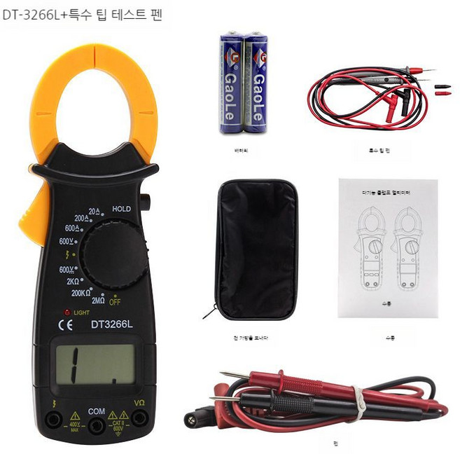 누설전류계 저항성 메가테스터기 후크메타 전기판넬 현장용 클램프 접지저항측정기 디지털, 1개