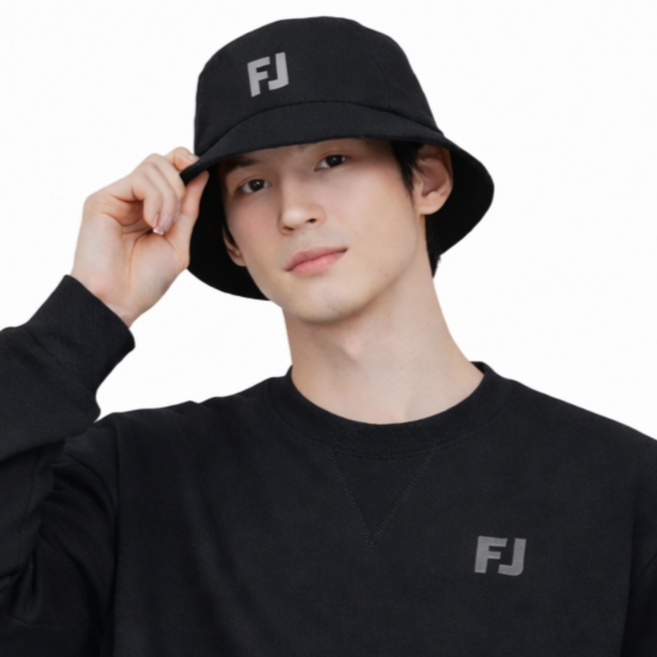 [백화점 정품인증] 풋조이 모자 버킷햇 골프 라운딩 연습장 커플, 1개, BLACK