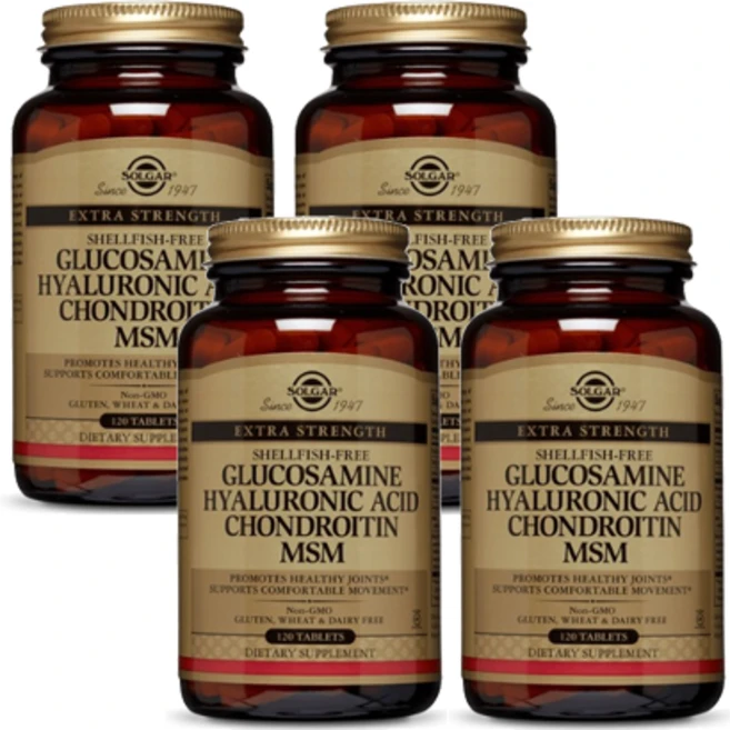 솔가 글루코사민 히알루론산 콘드로이틴 MSM 타블렛, 120정, 4개 - 쿠팡