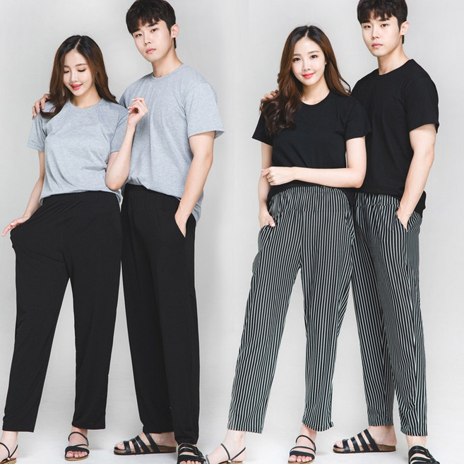 이라인 블랙러쉬 스트라이프 9부 아이스팬츠 실내복