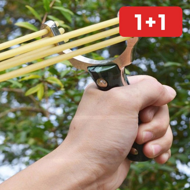 전문가용 캠핑용 강력 새총 서바이벌 고탄력 슬링샷 1+1, 1개, onda 3-새 총-쇠 구슬1kg