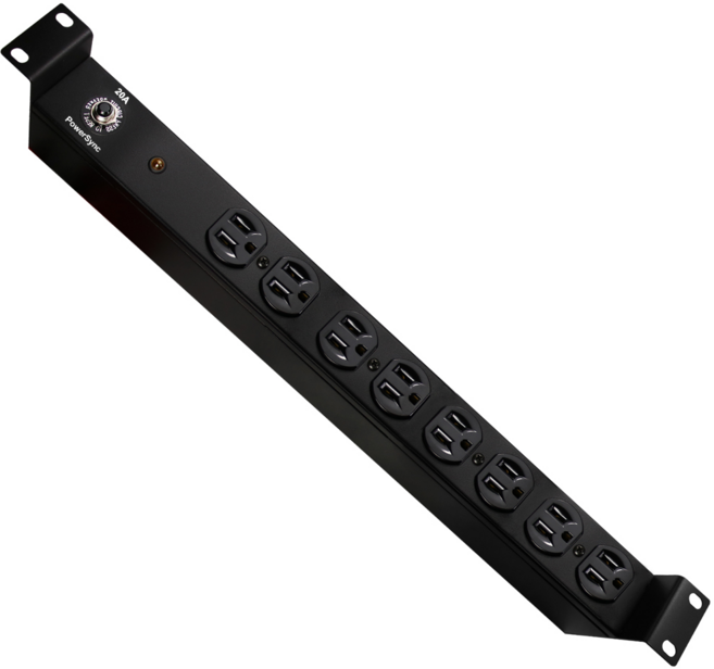 PowerSync 群加 台灣製造 1U 8座 20A 基本型 PDU 機架型 電源排插 3米 TE8F0030 工業級 機房插座 延長線, 黑色, 1個, 3m