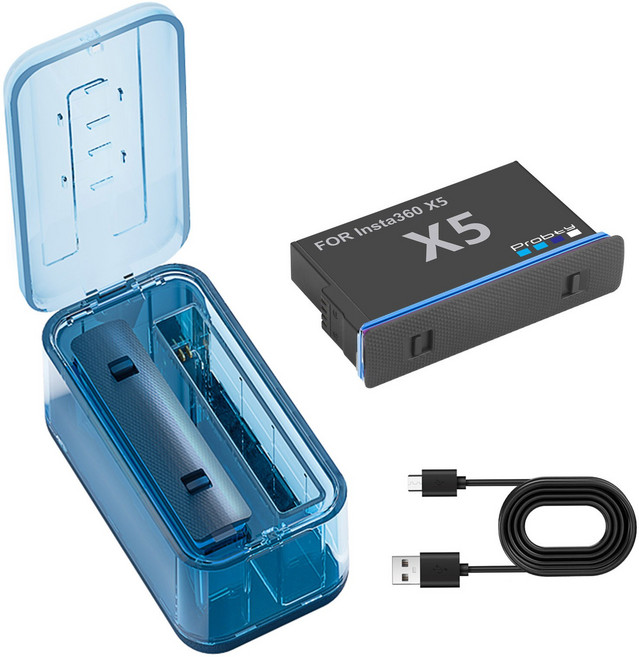 호환 Insta360 X5 배터리용 2850mAh 360 전원 액세서리용 2슬롯 충전기 허브 포함, 05 1BatteryWithCharger