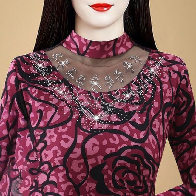 쌍천 보풀 레이스 여 가을 겨울 반폴라 탑 W26011919