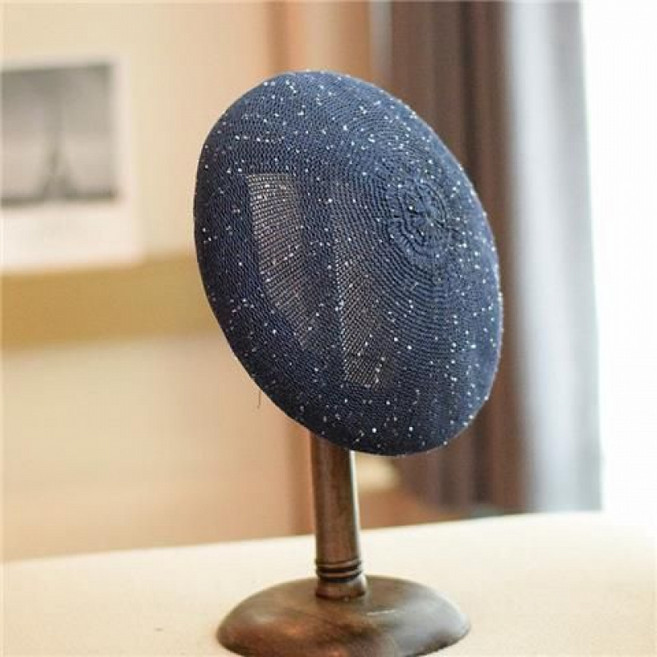 펀칭 스팽글 베레 모자 메쉬 데일리 화가 모자