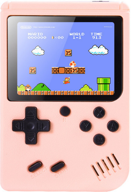 MILLANDA 게임기 미니 핸드셋 마카롱 손 위 빈티지 핸드셋 500in1, 핑크색  SJ157-75