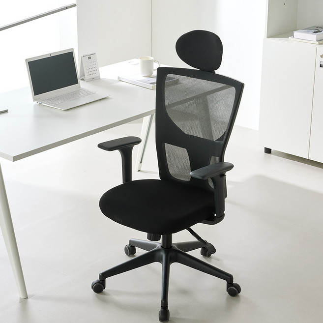 체어스코 네이처 프로 국내생산 각도조절형 메쉬 사무 학생 책상 컴퓨터 의자, 딥블랙