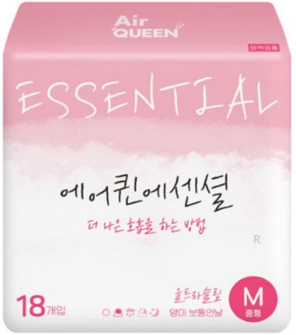 에어퀸 에센셜 울트라슬림, 중형, 18개입, 2개