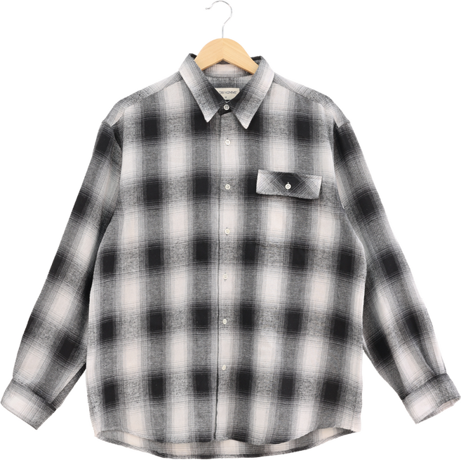 플로우옴므 체크 플란넬 오버핏 셔츠 남방
