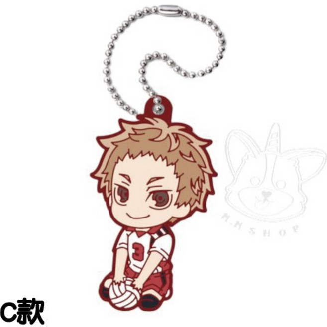 排球少年Q版人物軟膠吊飾 音駒高校角色, 1個, C款/夜久衛輔3C472