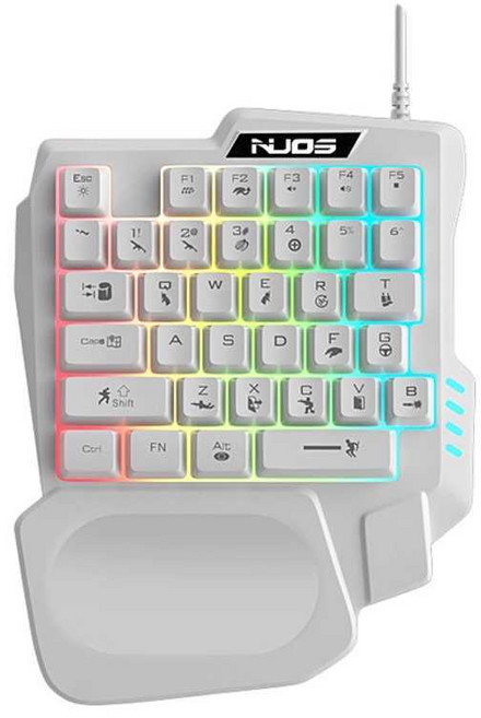 한손키보드 게이밍 기계식 스포츠 게임 유선 키보드, 1개, 2. 블랙 한손 키보드(필름)