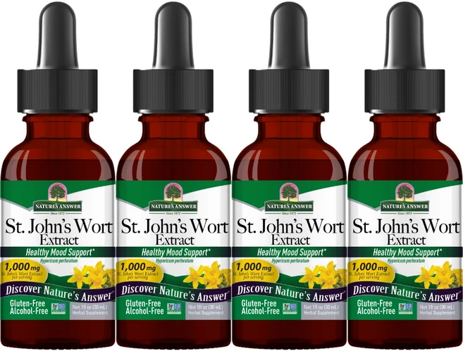네이처스앤서 고흡수 세인트 존스 워트 추출물 1000mg 액상 액체, 30ml, 4개 - 쿠팡
