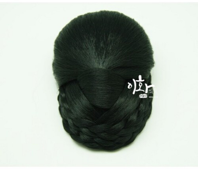 한복 올림 머리 버블 타원형 가발 새엄마 머리 가채 승무원 뽕머리 이화