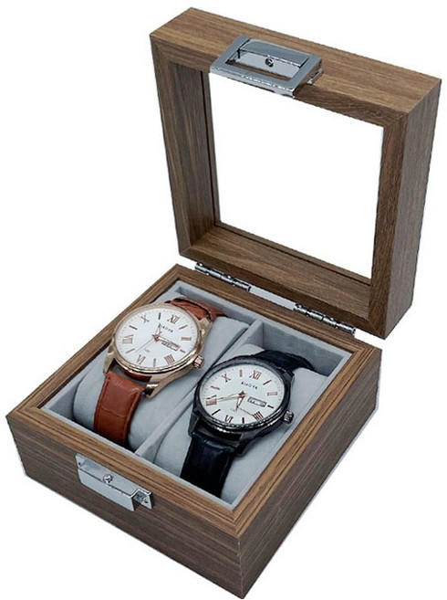 제이앤씨 우드 2구 시계보관함 악세사리보관 시계케이스 거치대