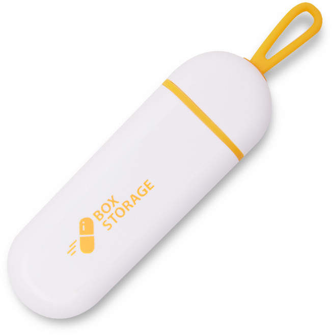 메이크마인 휴대용 데일리 약통 케이스 미니 3칸 방습 밀폐 알약케이스 옐로우, 1개