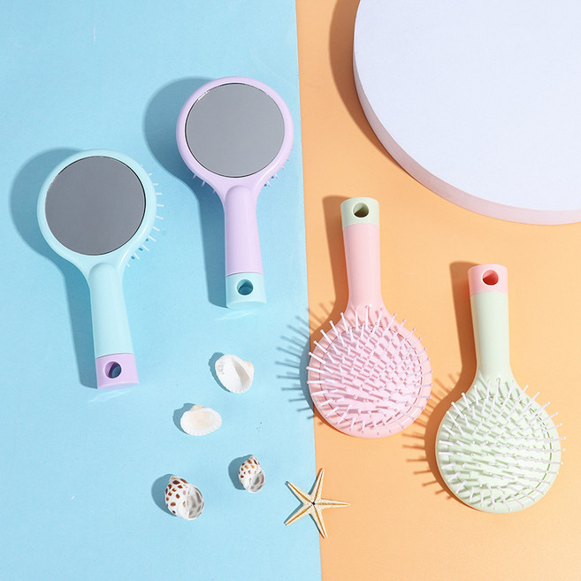 거울 헤어 브러쉬 / 휴대용 볼륨 빗 BelaVida, 1개, 퍼플