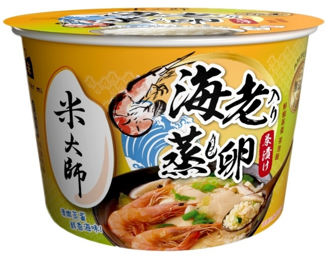 米大師 湯泡飯 (沖泡即食 非乾燥米 常溫調理 方便食品), 1個, 鮮蝦蒸蛋茶泡飯(增量版)