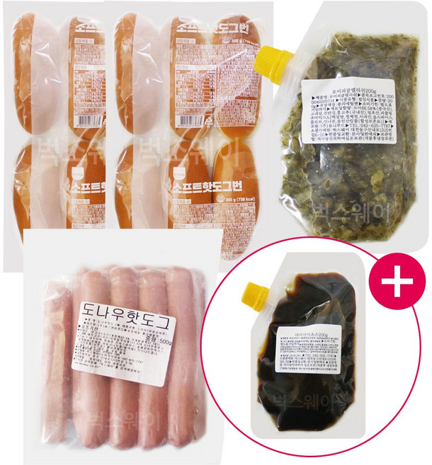 벅스웨이 숯불갈비맛 핫도그만들기세트 (10인분-데리야끼소스 렐리쉬), 1개