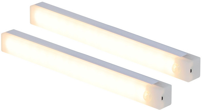 HK.sell C타입 밝기 조절 사각 충전식 센서등 20cm, 황색, 2개