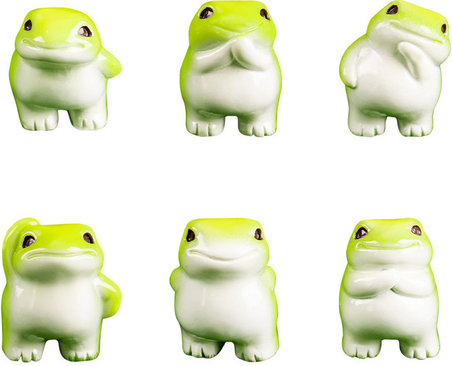 귀여운 청개구리 피겨 미니 피규어 6개 세트, 1세트 6종
