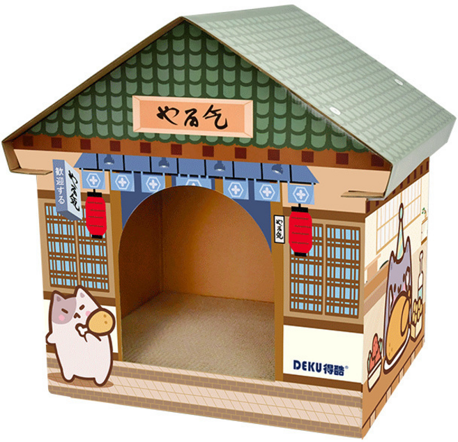 차즈마켓 고양이 하우스 우유박스 숨숨집, 1개, 식품상점(그린)