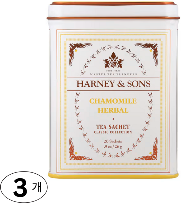 미국 직구 하니앤손스 캐모마일 허브티 클래식 콜렉션 20티백, 26g, 3개, 20개입