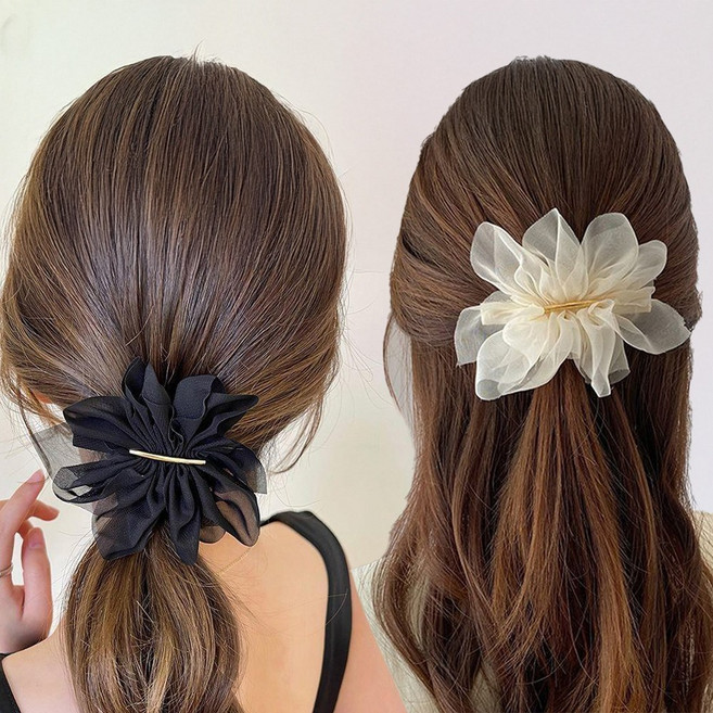 [HANNAL] 셔링 쉬폰 레이스 헤어핀 2p세트