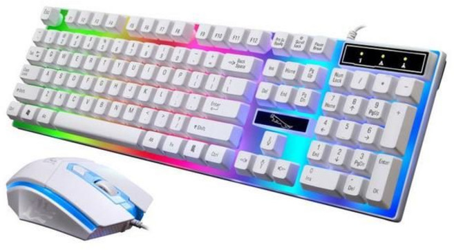 기계식 레이븐68 래피드 N68 블랙 게이밍 RGB 축 키보드, A. 체이싱 라이트 레오파드 레인보우 백라이트