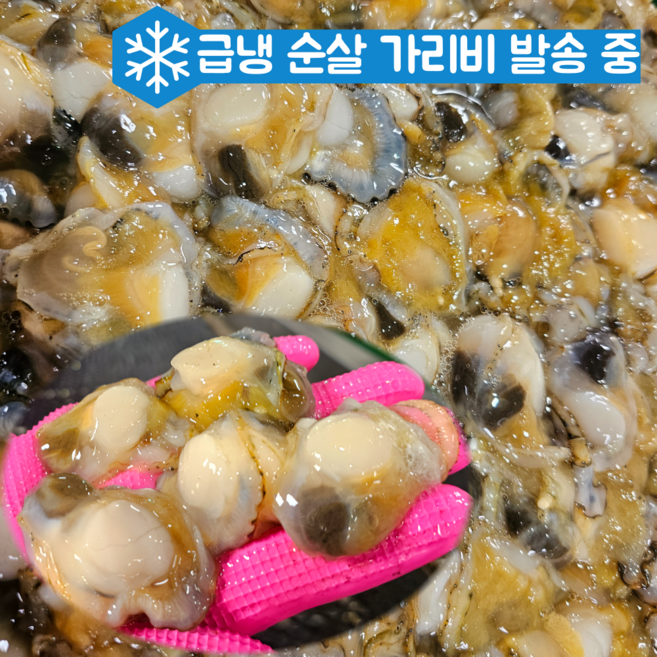 국내산 수압으로 깔끔하게 껍질 제거한 통통한 순살 홍 가리비살, 1개, 1.2kg